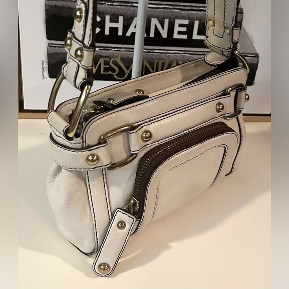 Banana Republic Stylish White and Brown Leather shoulder Bag - Picture 4 of 10